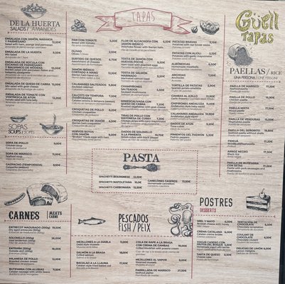 Menu photo 7 Guell Barcelona, B