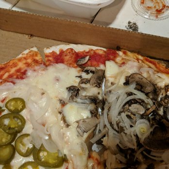 Viking Tower Pizza - Appetizing? Not really... See the raw onions and underbaked crust. - Pizza Near Me - Solvang, California