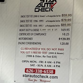 Star Auto Check - Smog Check Stations Near Me - Covina, California