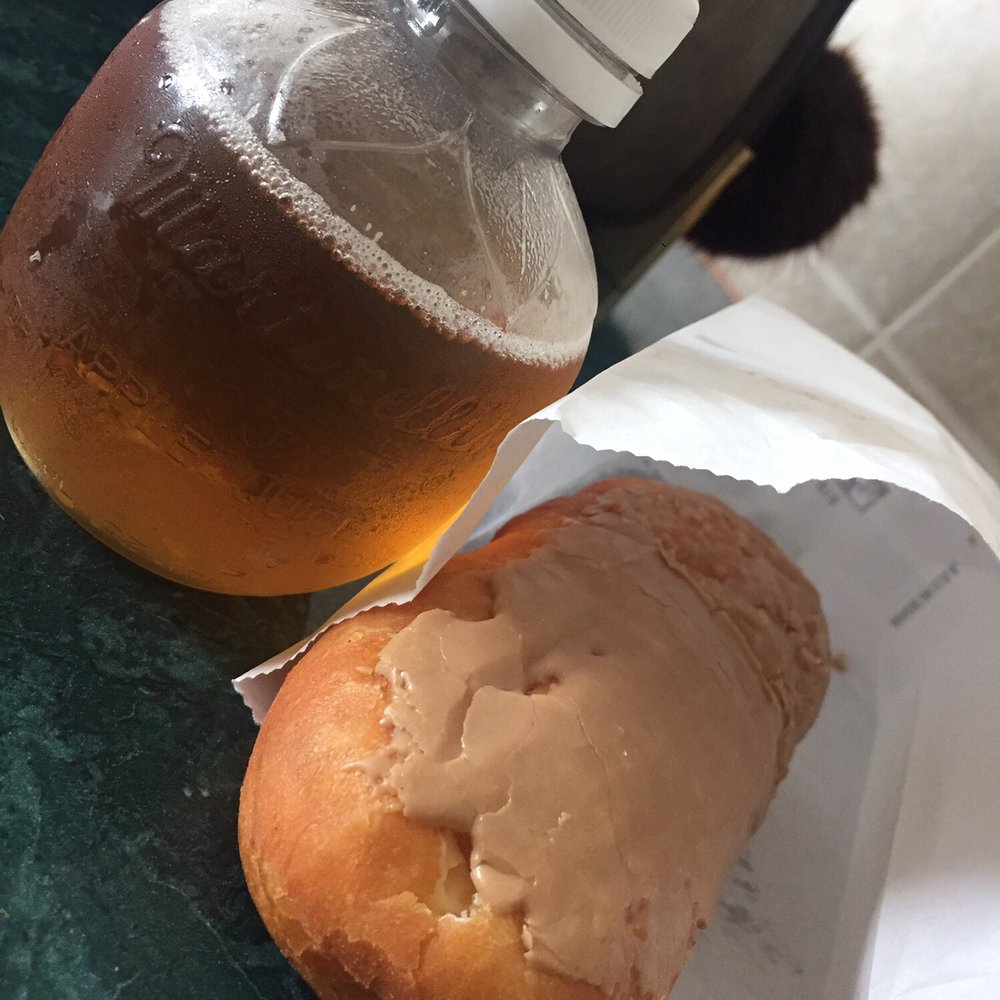 Tip Top Donuts - Apple juice and the donut with lemon filling. - Donuts Near Me - Marietta, Georgia Tip Top Donuts - Apple juice and the donut with lemon filling. - Donuts Near Me - Marietta, Georgia