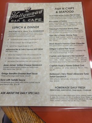 Menu photo 2 Hollywood Bar & Cafe Trinidad, CO Menu photo 2 Hollywood Bar & Cafe Trinidad, CO