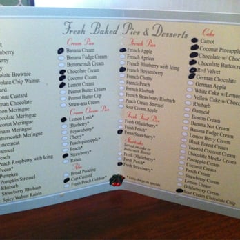 Jongewaard's Bake n Broil - Dessert menu! Black dots indicate which desserts they are serving that day. - American Near Me - Long Beach, California