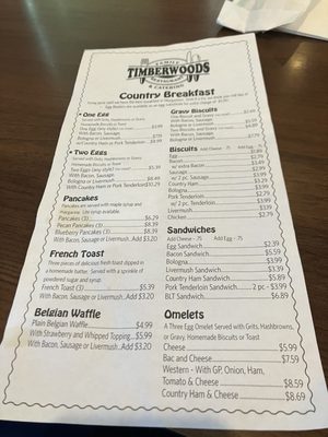 Menu photo 5 Timberwoods Family Restaurant Morganton, NC