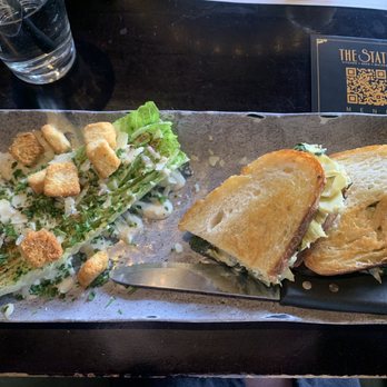 The State - Artichoke and spinach grilled cheese with caesar salad - Whiskey Bars Near Me - Rancho Cucamonga, California