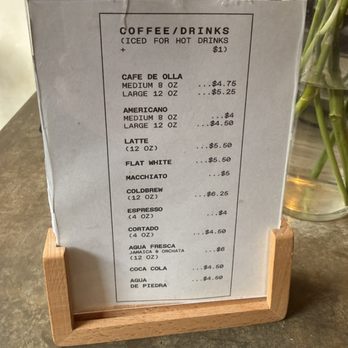 Vato - Drinks menu - Bakeries Near Me - Brooklyn, New York