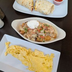 Flying Saucer Draught Emporium - Breakfast burrito, loaded tots, and eggs