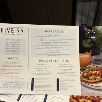 Five55 - Menu - Cocktail Bars Near Me - Monterey Park, California