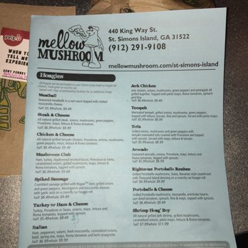 Mellow Mushroom - Ok so my menu is already gone as I already finished so this is page one of carry our menu. - Pizza Near Me - Saint Simons Island, Georgia