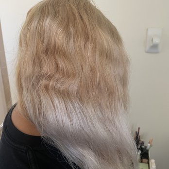 Forever Bella Hair Designs - After bleach all over front root to end. - Hair Salons Near Me - Fleming Island, Florida Forever Bella Hair Designs - After bleach all over front root to end. - Hair Salons Near Me - Fleming Island, Florida