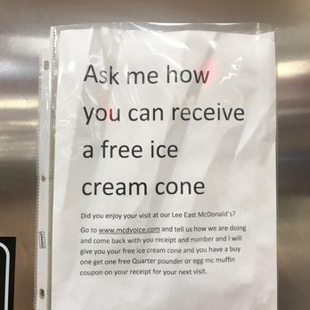 McDonald's - What a saga here. Will hopefully get a review up. Ice cream machine "exploded" so offer invalid. Told different things/different workers. - Burgers Near Me - Lee, Massachusetts