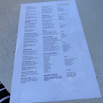 Waterfront - Menu - Lounges Near Me - Stuart, Florida