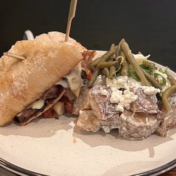 Forgotten Tonic - Steak sandwich with potato salad - Wine Bars Near Me - Saint Augustine, Florida
