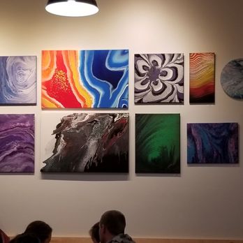 Wild Scoops - Cool wall of local art work. - Desserts Near Me - Anchorage, Alaska