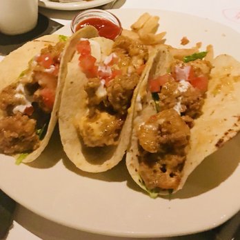Bonefish Grill - Bang Bang Bang Shrimp | three warm tortillas, signature Bang Bang Shrimp®, greens, tomatoes + sour cream with choice of greens or fries - Seafood Near Me - Jacksonville, Florida