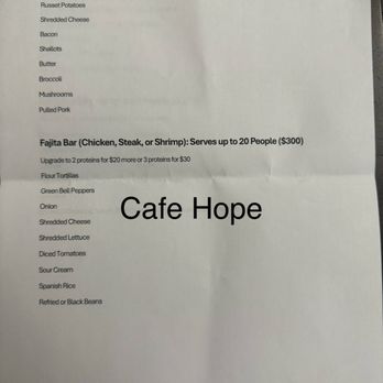 Café Hope - Catering menu - Phenomenal! - Seafood Near Me - Gretna, Louisiana Café Hope - Catering menu - Phenomenal! - Seafood Near Me - Gretna, Louisiana