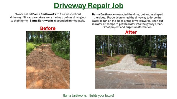 Earthmoving and Land Management work - I am a one-stop land management and earth moving contractor. I will be very clear up-front so that you understand what you are buying. My work will be done right and guaranteed. Earthmoving and Land Management work - I am a one-stop land management and earth moving contractor. I will be very clear up-front so that you understand what you are buying. My work will be done right and guaranteed.