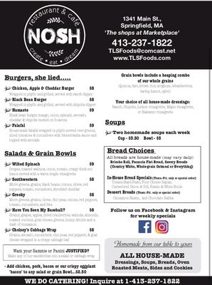 Menu photo 8 Nosh Restaurant and Cafè Springfield, MA