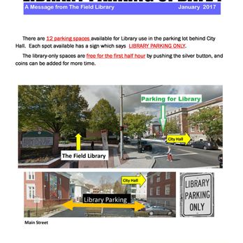 The Field Library - Parking information, pg.1 - Libraries Near Me - Peekskill, New York