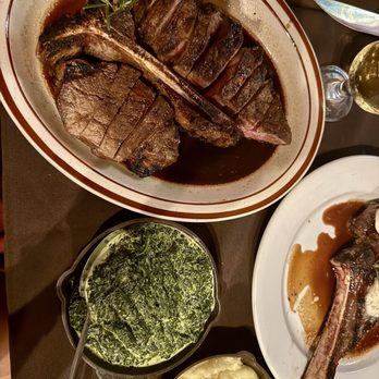 Chops Steakhouse - Porter house for two, cream spinach, snipped potato - Steakhouses Near Me - Patchogue, New York