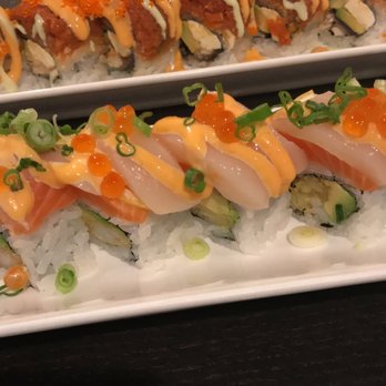 Sen Dai Sushi - Train Roll in front and Orgasmic Roll in back. I recommend the Orgasmic Roll if you like spicier rolls! - Japanese Near Me - Milpitas, California Sen Dai Sushi - Train Roll in front and Orgasmic Roll in back. I recommend the Orgasmic Roll if you like spicier rolls! - Japanese Near Me - Milpitas, California