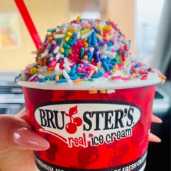 Bruster's Real Ice Cream - Birthday cake and cotton candy. They also offer military discount