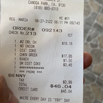 Daglas Drive In - ##2 Double Cheeseburger combo I paid almost $20. When I ask for ranch got charge $1.50. This prices are ridiculous. - Burgers Near Me - Winnetka, California Daglas Drive In - ##2 Double Cheeseburger combo I paid almost $20. When I ask for ranch got charge $1.50. This prices are ridiculous. - Burgers Near Me - Winnetka, California