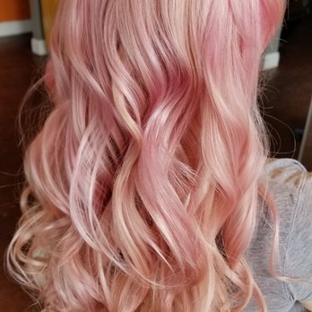 Studio Thirty Six - Peachy pink on Tracy who had blue hair yesterday - willow - Hair Salons Near Me - Santa Rosa, California Studio Thirty Six - Peachy pink on Tracy who had blue hair yesterday - willow - Hair Salons Near Me - Santa Rosa, California