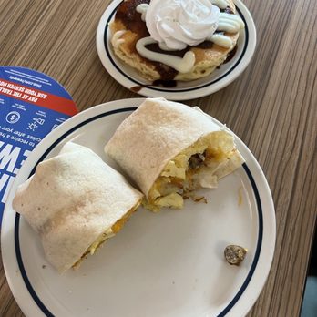 IHOP - Breakfast burrito and cinnamon roll pancakes - Breakfast & Brunch Near Me - Arlington, Virginia