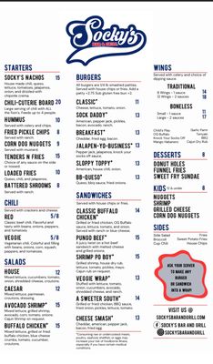 Menu photo 2 Socky's Bar & Grill Virginia Beach, VA Menu photo 2 Socky's Bar & Grill Virginia Beach, VA