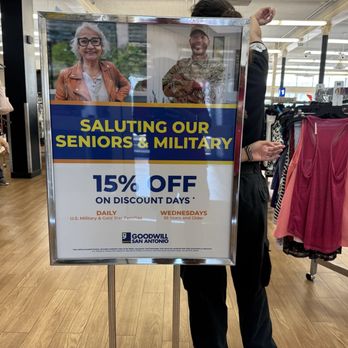 Goodwill - I qualify for both discounts, Veterans and Seniors. lol - Employment Agencies Near Me - San Antonio, Texas Goodwill - I qualify for both discounts, Veterans and Seniors. lol - Employment Agencies Near Me - San Antonio, Texas