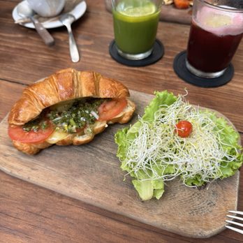 BOTÁNICA Garden Café - Basil and Cheese Stuffed Croissant - Breakfast & Brunch Near Me - Tulum, ROO