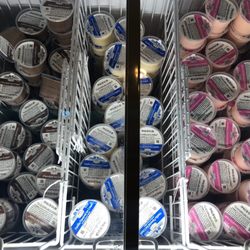 Their ice cream selection in a cup