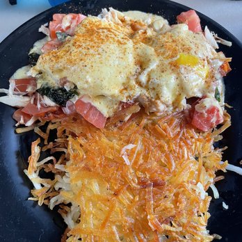 Blue Moon Cafe - Crab, spinach and tomato benedicts were super good! Worth the $30 dlls. Hash browns were delicious! - Breakfast & Brunch Near Me - Baltimore, Maryland