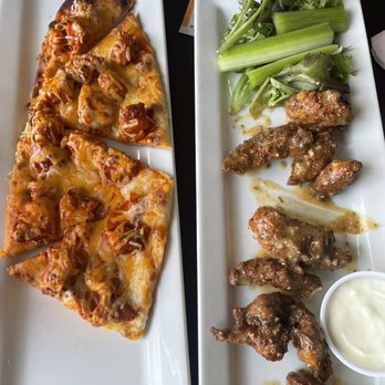 308 Lakeside - The Buffalo chicken flatbread and garlic parm wings. - New American Near Me - East Brookfield, Massachusetts 308 Lakeside - The Buffalo chicken flatbread and garlic parm wings. - New American Near Me - East Brookfield, Massachusetts