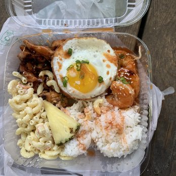Kokonut Grill - Macaroni salad, teriyaki chicken, fried egg, shrimp with teriyaki sauce?, and coconut rice - Asian Fusion Near Me - Richmond, Virginia Kokonut Grill - Macaroni salad, teriyaki chicken, fried egg, shrimp with teriyaki sauce?, and coconut rice - Asian Fusion Near Me - Richmond, Virginia