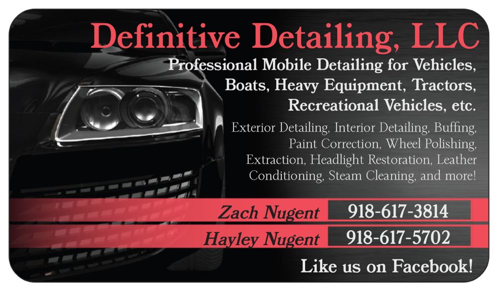 DEFINITIVE DETAILING Checotah, Oklahoma Auto Detailing Phone Number Yelp