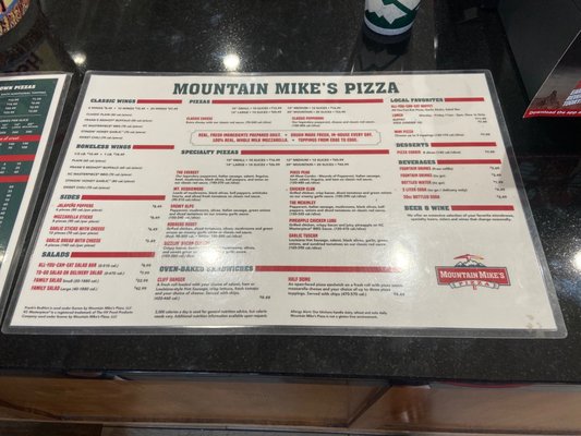 Menu photo 2 Mountain Mike's Pizza Redlands, CA