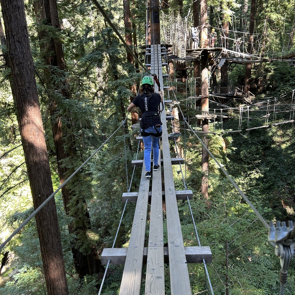 Mount Hermon Adventures - Going across one of the bridges the easier one - Challenge Courses Near Me - Mount Hermon, California Mount Hermon Adventures - Going across one of the bridges the easier one - Challenge Courses Near Me - Mount Hermon, California
