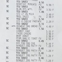 My receipt. 3 items were incorrectly priced. Every week I have to go to customer service to get MY money back My receipt. 3 items were incorrectly priced. Every week I have to go to customer service to get MY money back