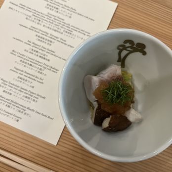 Kenzo Napa - Ehime Seabream Shabu-Shabu, Napa Cabbage, Shiitake Mushrooms, Shiso and Grated Daikon with Ponzu - Sushi Bars Near Me - Napa, California Kenzo Napa - Ehime Seabream Shabu-Shabu, Napa Cabbage, Shiitake Mushrooms, Shiso and Grated Daikon with Ponzu - Sushi Bars Near Me - Napa, California
