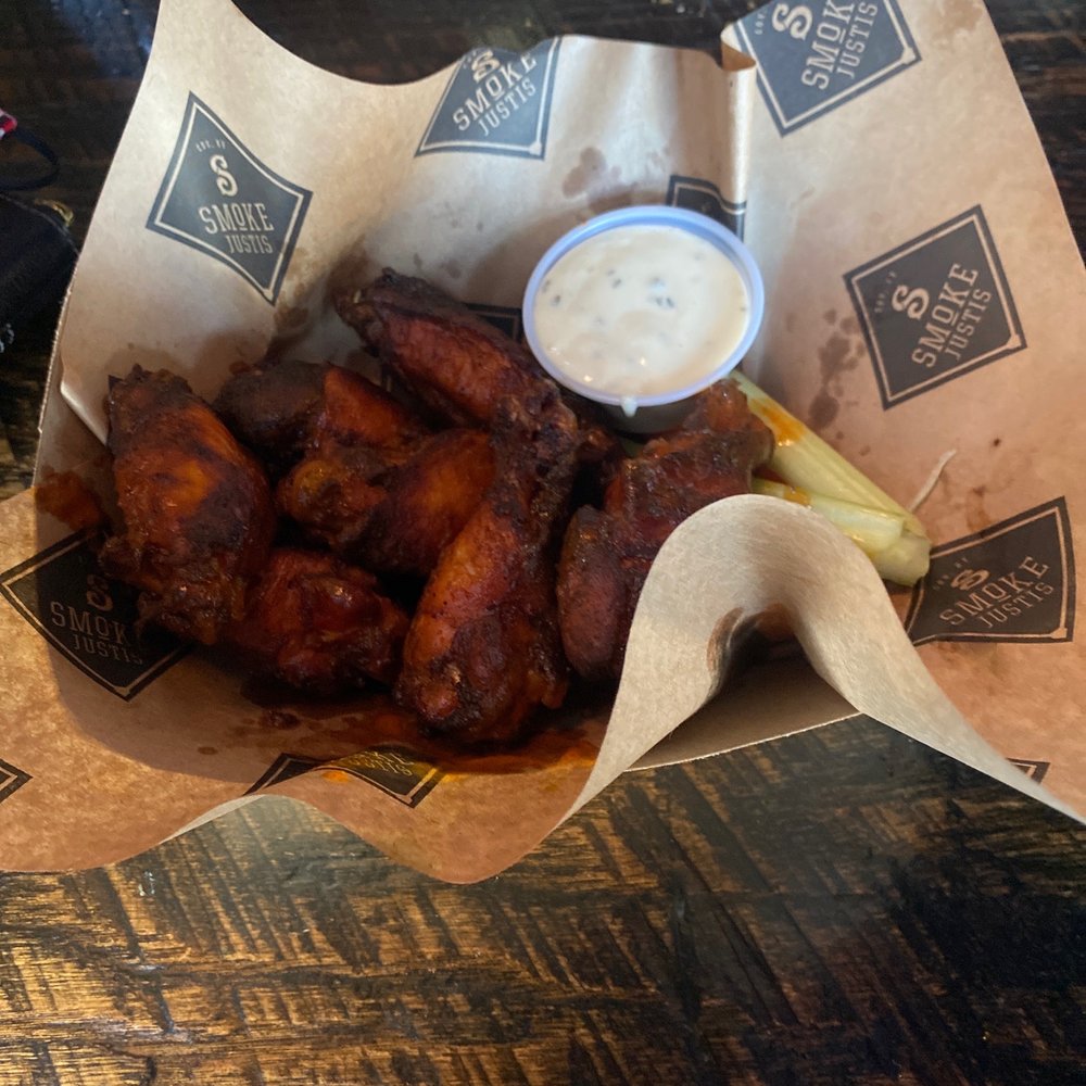 Smoke Justis - Smoked Wings - tossed in sweet and spicy sauce - Bars Near Me - Covington, Kentucky