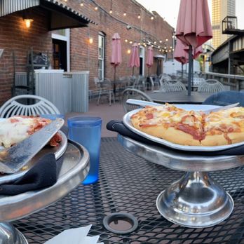 Bottoms Up Pizza - Pizza going, going, gone with a Railfan's view - Pizza Near Me - Richmond, Virginia