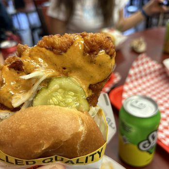 Hangry Joe's Hot Chicken - Medium spicy hangry burger - Chicken Shop Near Me - Seattle, Washington Hangry Joe's Hot Chicken - Medium spicy hangry burger - Chicken Shop Near Me - Seattle, Washington