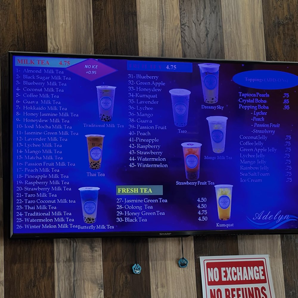 Adelyn Bakery Boutique - Menu - Bubble Tea Near Me - Round Rock, Texas