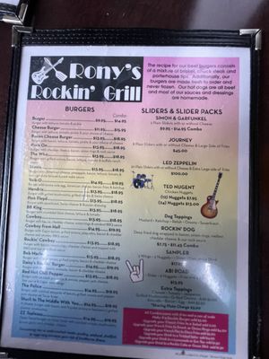 Menu photo 3 Rony's Rockin' Grill Bergenfield, NJ Menu photo 3 Rony's Rockin' Grill Bergenfield, NJ