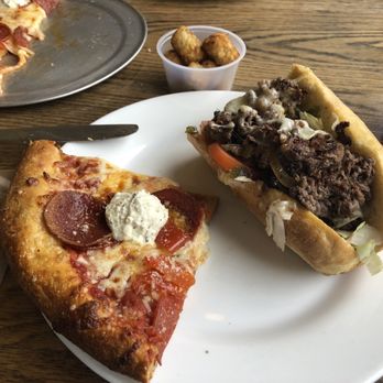 Mellow Mushroom - Quarter slice pizza/half steak sandwich - Pizza Near Me - Chesterfield, Missouri Mellow Mushroom - Quarter slice pizza/half steak sandwich - Pizza Near Me - Chesterfield, Missouri