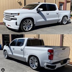 Seven 0 Seven Customs - nstalled a 5/8 belltech drop on this new body Chevy truck sits perfect and rides amazing.