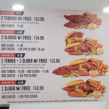 Dave's Hot Chicken - Dave's Hot Chicken menu, December 2022 - Chicken Shop Near Me - Brooklyn, New York