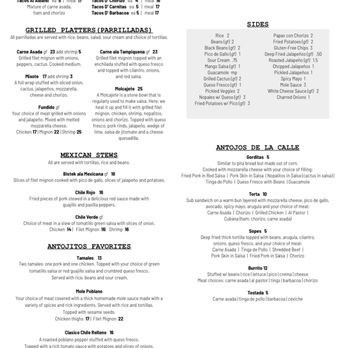 Antojitos Mexicanos - Dinner menu - new - Mexican Near Me - Appleton, Wisconsin