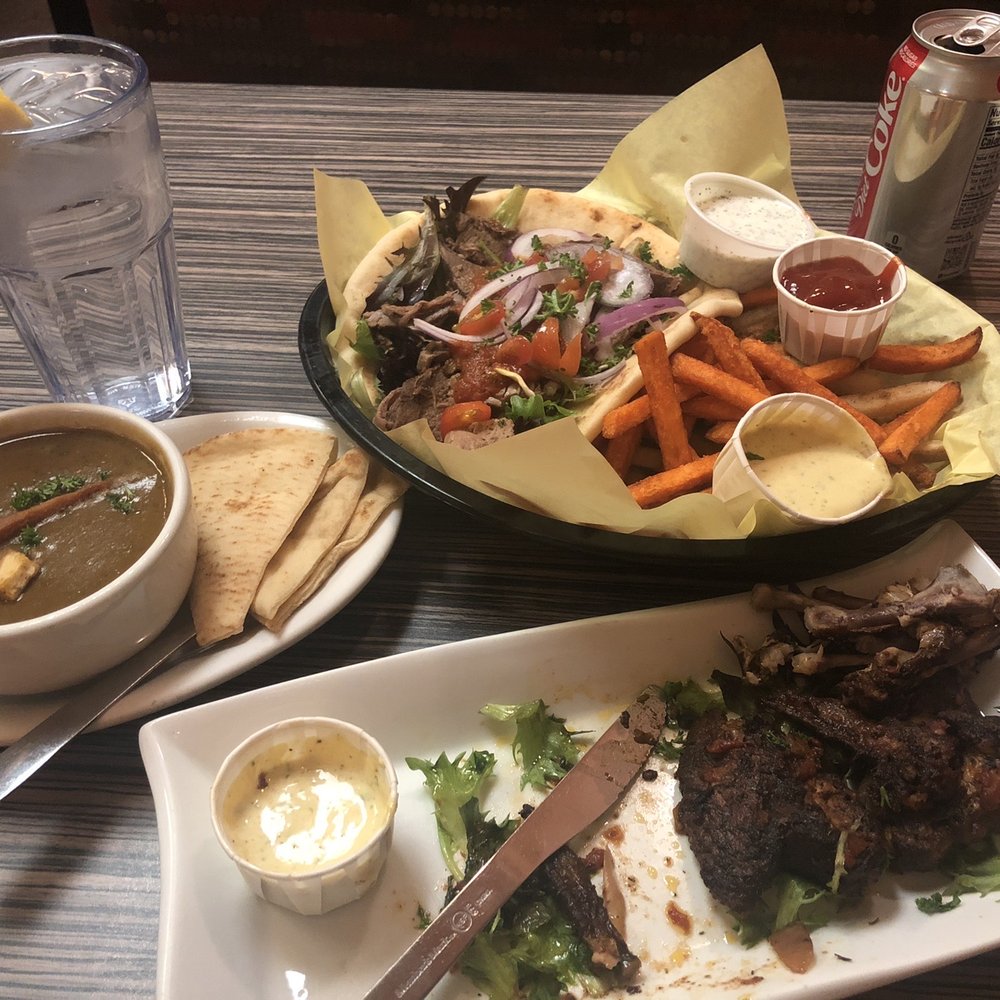 Jambo Cafe - Black Bean soup (soup of the day), Harissa Lamb Sandwich with mixed Fries, and Jerk Chicken Wings. - Caribbean Near Me - Santa Fe, New Mexico Jambo Cafe - Black Bean soup (soup of the day), Harissa Lamb Sandwich with mixed Fries, and Jerk Chicken Wings. - Caribbean Near Me - Santa Fe, New Mexico